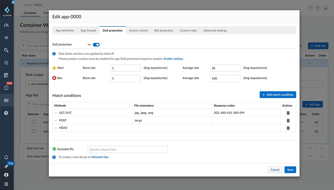 應用程式 DoS 防護的映像