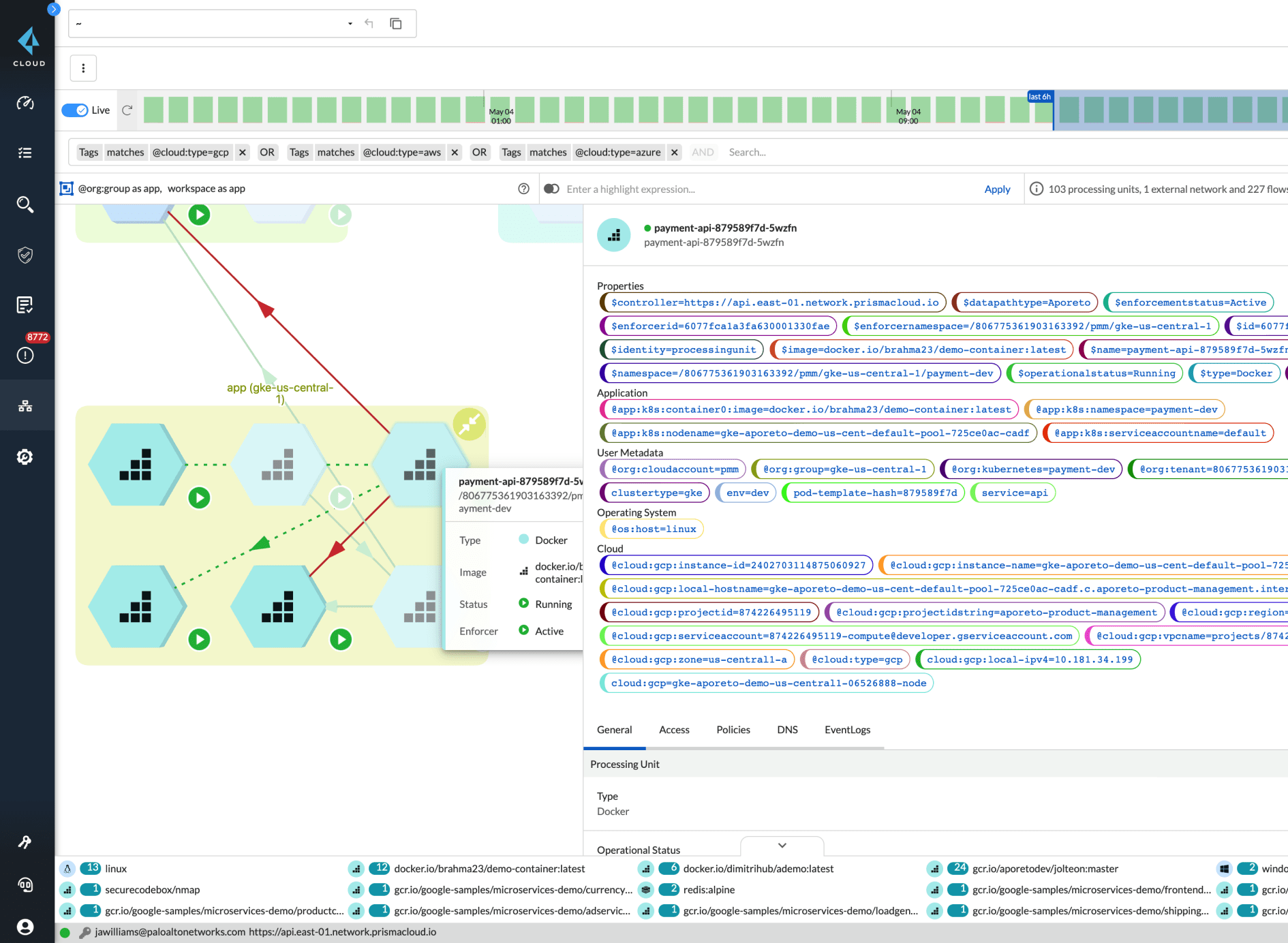 工作負載身分螢幕擷取畫面