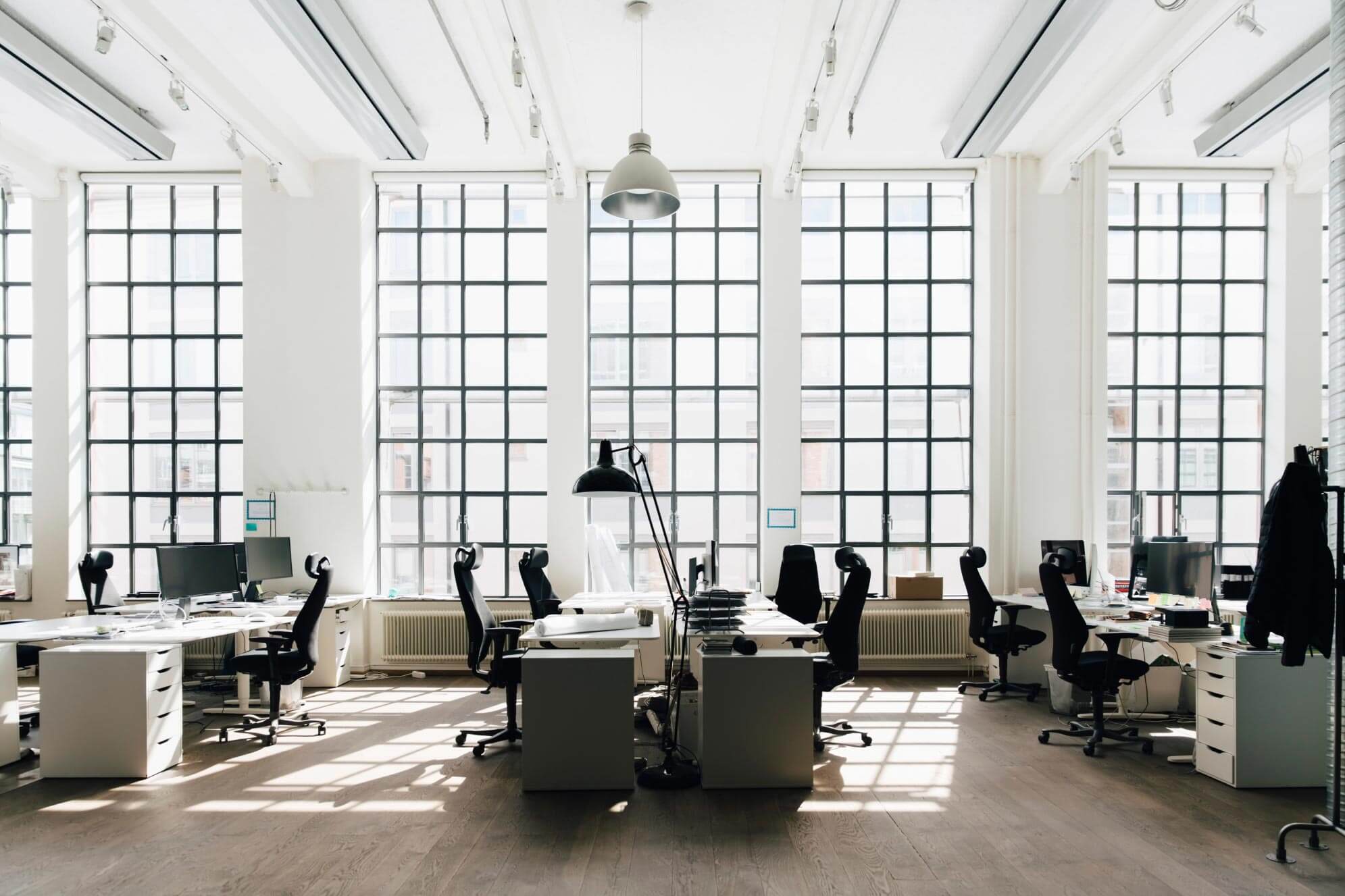 Interior of a modern office space.